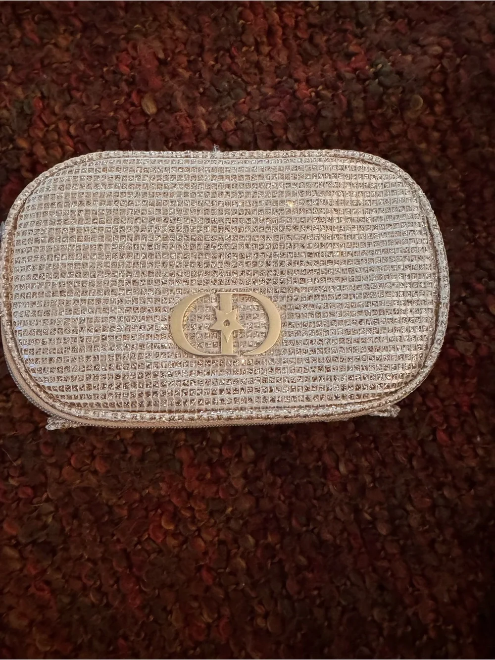 NEW CHRISTIAN DIOR LIMITED EDITION GOLD WOVEN SPARKLY POUCH